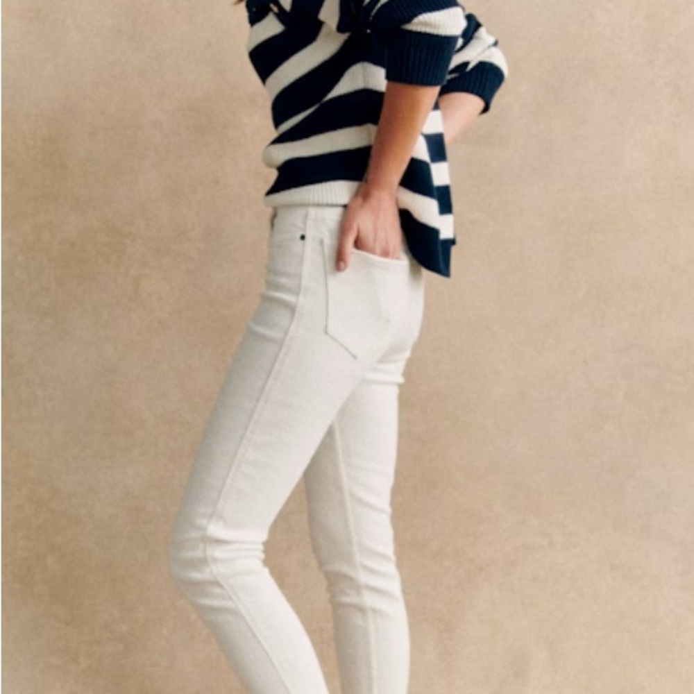 Sezane Cream Denim Jeans